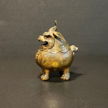 Wierookbrander - Brons - Brons leeuw censer