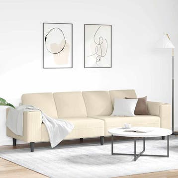vidaXL bank / zetel Crème 250 x 77 x 76 cm Corduroy stof, Verzenden, Nieuw