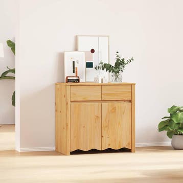 vidaXL Dressoir Drammen Eiken 79 x 43 x 75.5 cm Massief, Verzenden, Nieuw