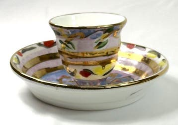 Sevres - Betty Woodman - Kop en schotel - Pièce unique -
