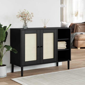 vidaXL Dressoir SENJA 112x40x80 cm rattan massief grenenhout, Huis en Inrichting, Kasten | Dressoirs, Verzenden, Nieuw