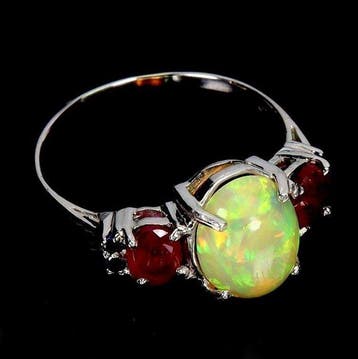 Zonder minimumprijs - Ring 14K witgoud geplateerd, 925, Handtassen en Accessoires, Nieuw