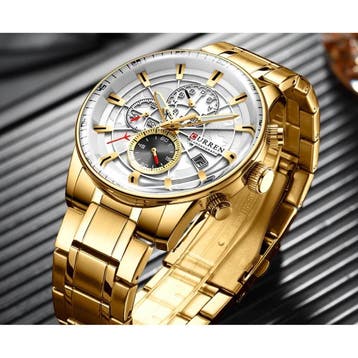 Staal Luxe Horloge - Bandje Analoog Kwarts Roestvrij Uurwerk, Verzenden