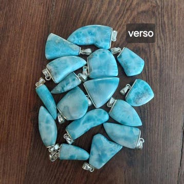 Set Larimar uit de Dominicaanse Republiek. Natuursteen.