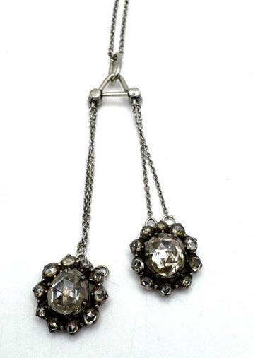 Ketting Zilver - 1.20ct. tw. Diamant (Natuurlijk) -