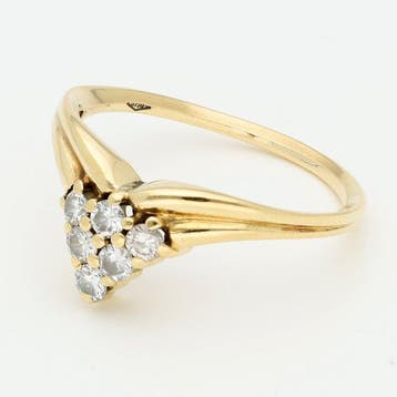 Ring - 18 karaat Geel goud Diamant (Natuurlijk), Handtassen en Accessoires, Ringen, Nieuw