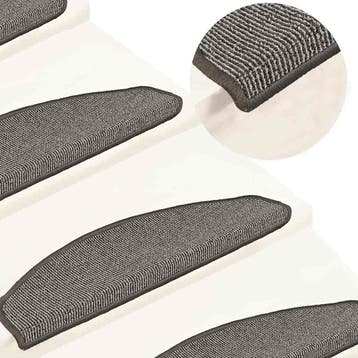 vidaXL Trapmatten 15 st 65x21x4 cm Grijs Halfrond Groot, Verzenden