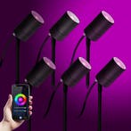 Tuinspots 6x LED Pin Tuinspot Zwart met Color LED, Tuin en Terras, Verzenden, Minder dan 50 watt, Overige typen, Led
