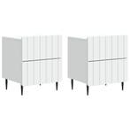 vidaXL Nachtkastje met lade 2 pcs Wit 43 x 34,5 x 49,5 cm, Verzenden, Nieuw