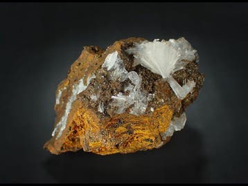 Hemimorphiet Transparant Kristallen op matrix - Hoogte: 73