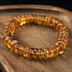 Baltische barnsteenarmband – Gladde honingschijven –