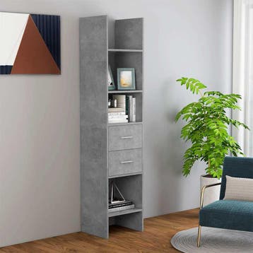 vidaXL Boekenkast 40x35x180 cm bewerkt hout betongrijs, Verzenden