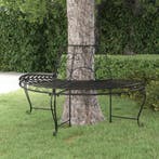 vidaXL Boombank halfrond Ø160 cm staal zwart, Tuin en Terras, Verzenden, Nieuw