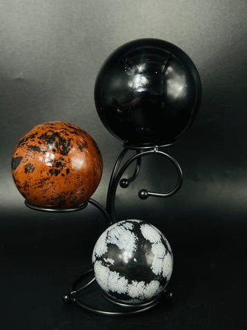 Obsidian Sphere Collectie – Beschermend Trio van Kristallen-