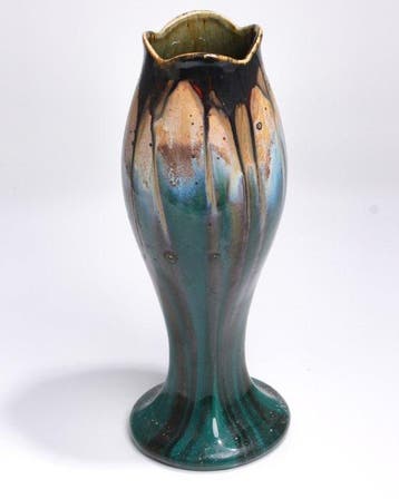 Faïencerie de Thulin - Vase - Modèle 74 - Glaçure coulante -