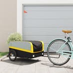 vidaXL Fietstrailer 45 kg ijzer zwart en geel, Verzenden