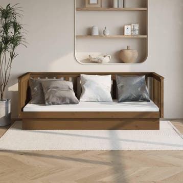 vidaXL Slaapbank 80x200 cm massief grenenhout honingbruin, Verzenden, Nieuw
