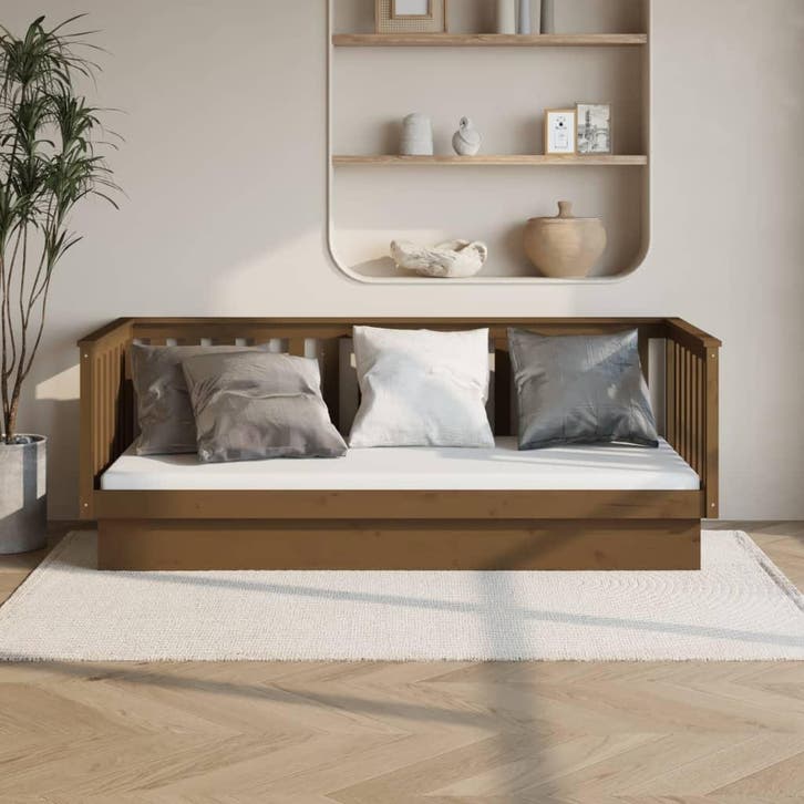 vidaXL Slaapbank 80x200 cm massief grenenhout honingbruin, Huis en Inrichting, Slaapkamer | Bedden, Nieuw, Verzenden