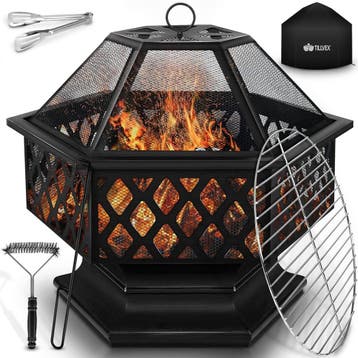 tillvex Vuurschaal met vonkbescherming en grillrooster, outd, Tuin en Terras, Verzenden, Nieuw