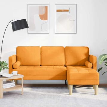 vidaXL bank / zetelstel met kussen Dongeel Polyester, Verzenden, Nieuw