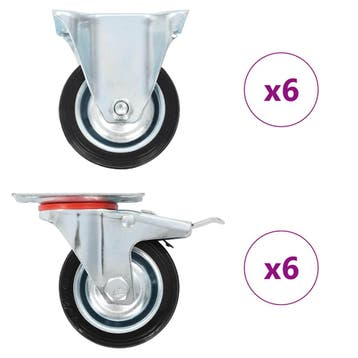 vidaXL 12 st Wielen 75 mm, Verzenden, Nieuw