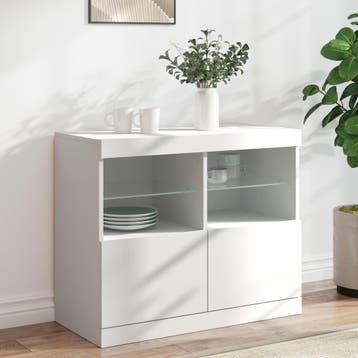 vidaXL Dressoir met LED-verlichting 81x37x67 cm wit, Huis en Inrichting, Kasten | Dressoirs, Verzenden, Nieuw