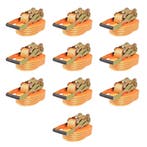 vidaXL Spanbanden 2 ton 8mx50mm oranje 10 st, Doe-het-zelf en Bouw, Verzenden, Nieuw