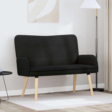 vidaXL 2-Zits Sofa Zwart 115 x 61 x 87 cm Bouclé, Verzenden