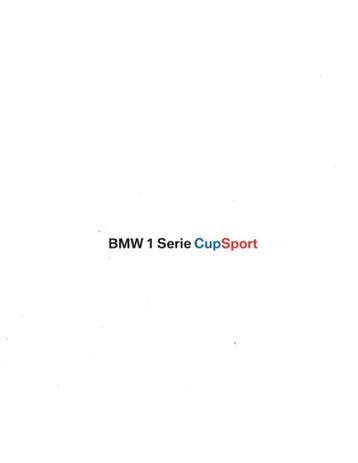2006 BMW 1 SERIE CUPSPORT BROCHURE NEDERLANDS, Ophalen of Verzenden
