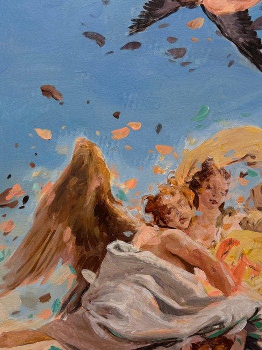 VOLTA - The Trumpets Wild Descent, Antiquités & Art, Art | Peinture | Moderne
