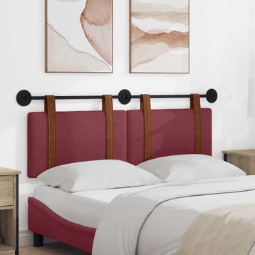 vidaXL Hangend hoofdbord Effen Wijnrood 130 x 55 x 5 cm, Huis en Inrichting, Slaapkamer | Bedden, Verzenden, Nieuw