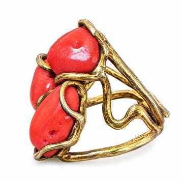 Koraal - Zilver - Ring