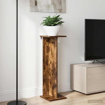 vidaXL Plantenstand 2 st Gerookt eiken 25 x 25,5 x 80,5 cm, Verzenden