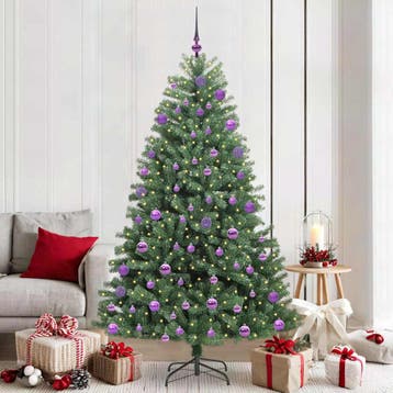 vidaXL Kunstmatige Hinged Kerstboom Groen 210 cm PVC en, Verzenden, Nieuw