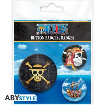 One Piece Skull & Luffy Badge Pack (3x), Ophalen of Verzenden