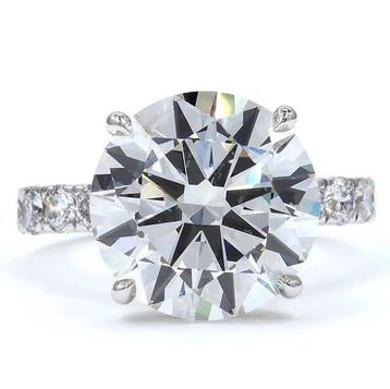 Ring - 18 karaat Witgoud - 8.01ct. tw. Diamant (Lab-grown) -
