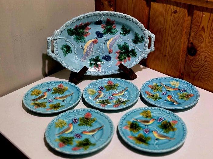 Schotel (6) - Keramiek - Antieke Duitse Majolica, Antiek en Kunst, Kunst | Designobjecten