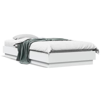vidaXL Bedframe met LED-verlichting wit 100x200 cm, Verzenden, Nieuw