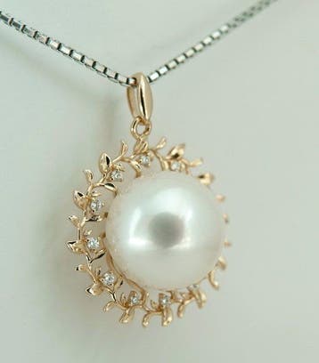 Zonder minimumprijs - Hanger - 18 kt geelgoud - South Sea