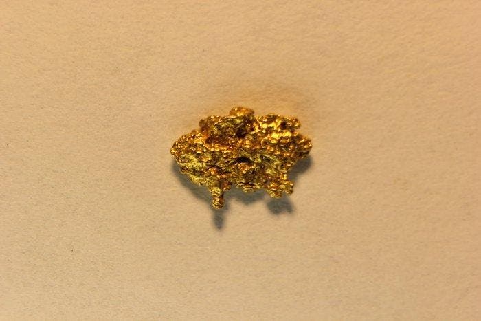 Goud Goud nugget- 0.13 g - (1), Verzamelen, Mineralen en Fossielen
