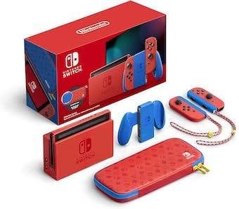Nintendo Switch Console Set Mario Red & Blue Edition V2 I..., Games en Spelcomputers, Spelcomputers | Nintendo Switch, Zo goed als nieuw