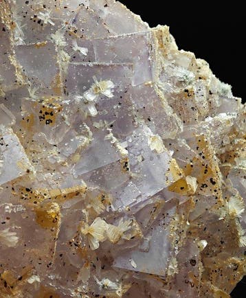 Esthetische kubussen van paarse fluoriet met hemimorfiet, Verzamelen
