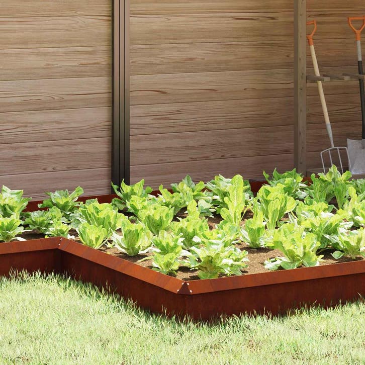 vidaXL Slakkenhekje 4 pcs Roestig 13,5 x 13,5 x 25 cm, Tuin en Terras, Bielzen en Borduren, Nieuw, Verzenden