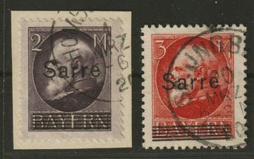 Saarland 1920 - SAAR 18-31 Bavière/Sarre complet,, Postzegels en Munten, Gestempeld