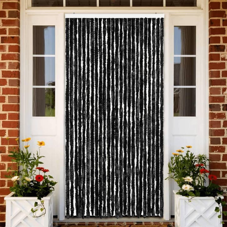 vidaXL Vliegengordijn 100x220 cm chenille antraciet, Doe-het-zelf en Bouw, Deuren en Vliegenramen, Nieuw, Verzenden