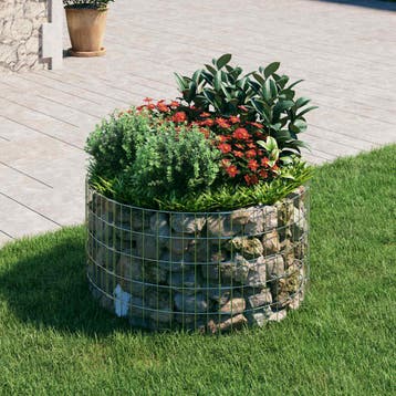 vidaXL Gabion paal rond Ø100x50 cm gegalvaniseerd staal, Verzenden