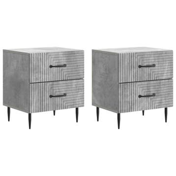 vidaXL Nachtkastje 2 pcs Betongrijs 43 x 34,5 x 47,5 cm, Verzenden, Nieuw