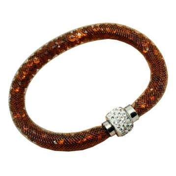 Fako Bijoux - Armband - Sterrenstof Disco Dots - Beige/Bruin, Verzenden, Nieuw