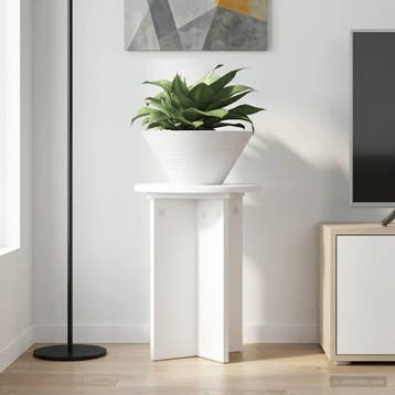 vidaXL Plantenstand 2 st Wit Ø29,5 x 40 cm Bewerkt hout, Verzenden, Nieuw
