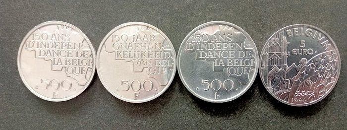België. 500 Francs, 5 Euro (Zonder minimumprijs), Timbres & Monnaies, Monnaies | Europe | Monnaies non-euro